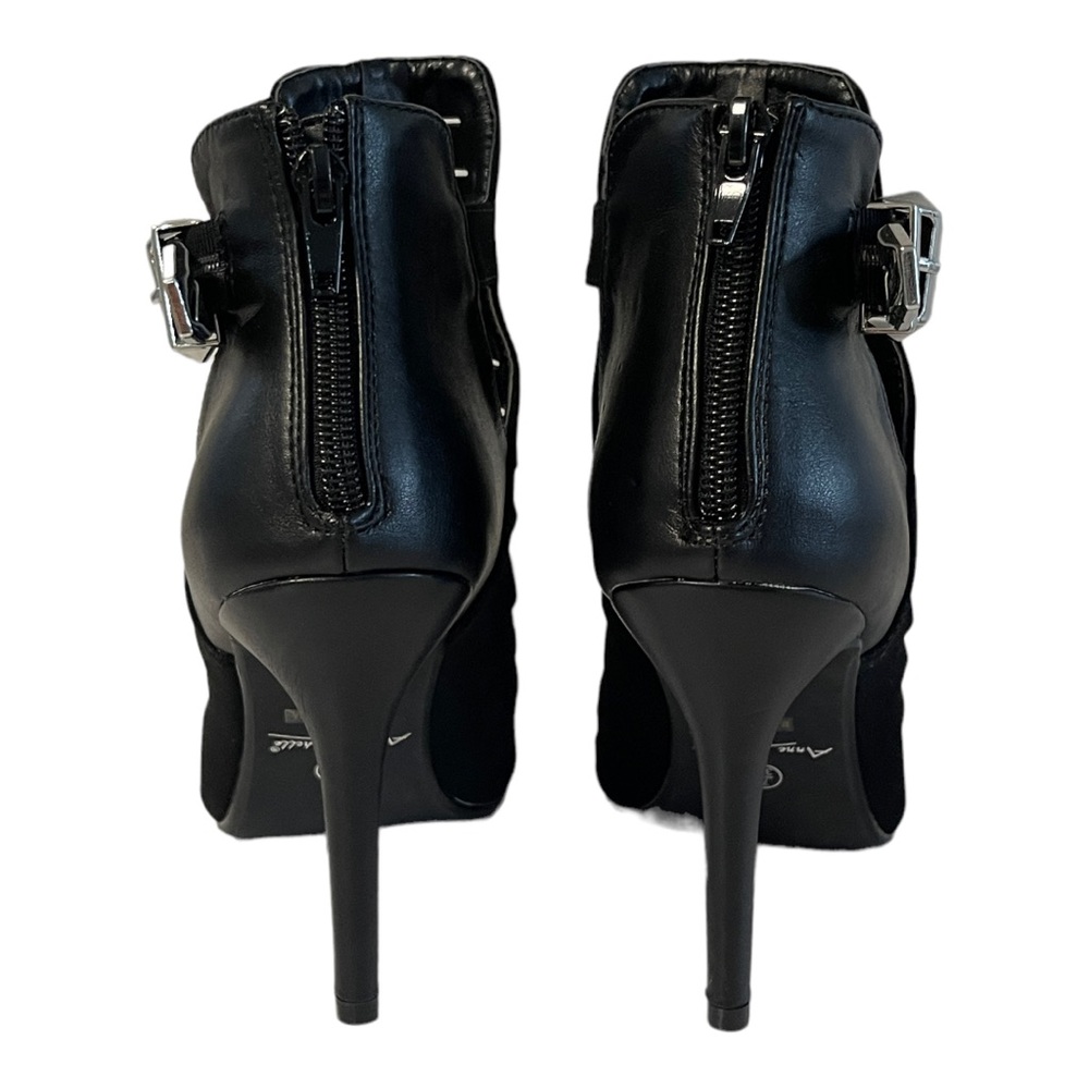 Anne Michelle Momentum 99 Black Faux Leather Pointed Toe Vented Upper Bootie 7.5 - Picture 8 of 13